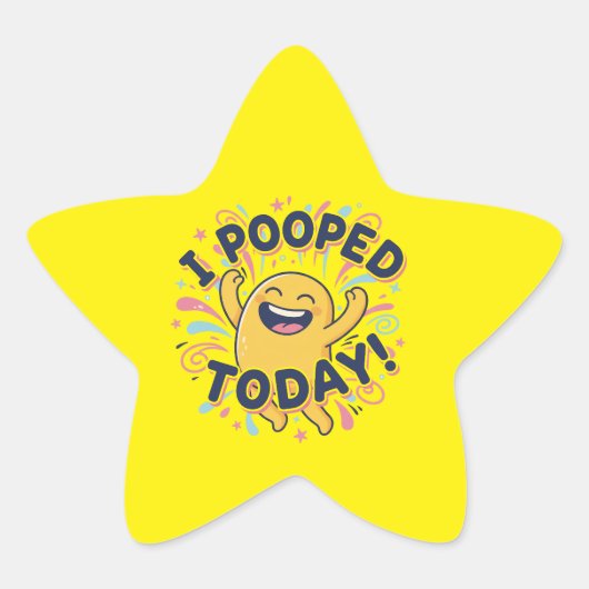 I POOPED TODAY - star stickers (Voorkant)