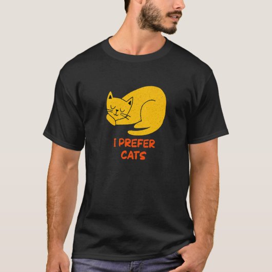 I Prefer Cats Introvert Cat Antisocial Kitten Cat T-shirt (Voorkant)