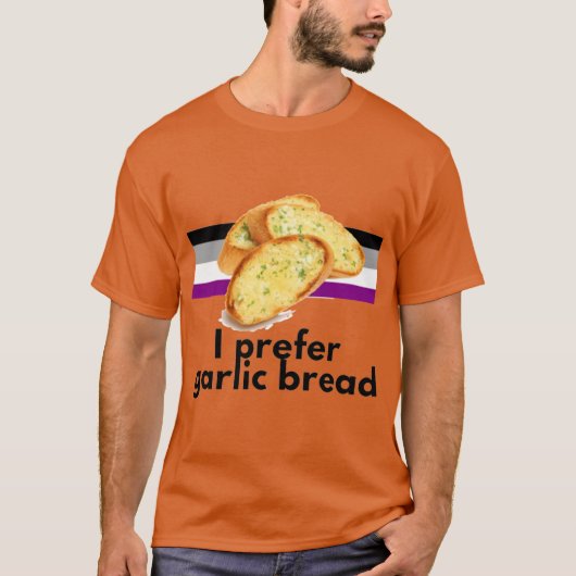 I Prefer Garlic Bread Aseual Pride retro T-shirt (Voorkant)