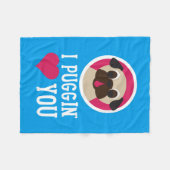 I Puggin'Love You Pug Fleece Blanket (Voorkant (Horizontaal))