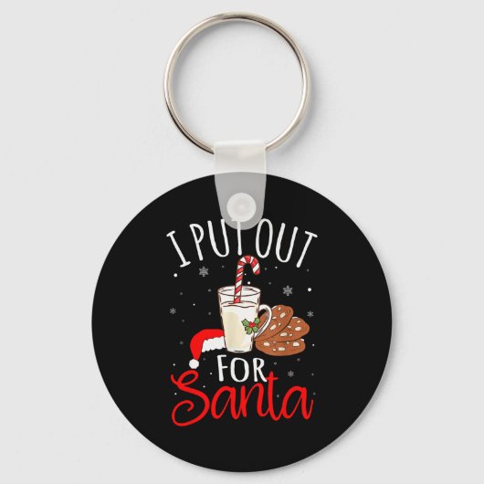 I Put Out For Santa Milk And Cookies Christmas Fun Sleutelhanger (Voorkant)