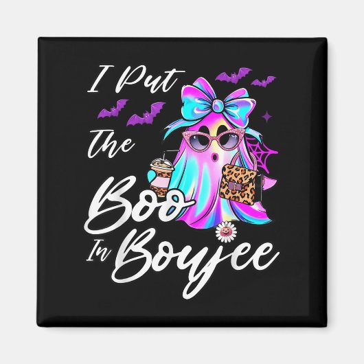 I Put The Boo In Boujee Funny Leopard Boujie Ghost Magneet (Voorkant)