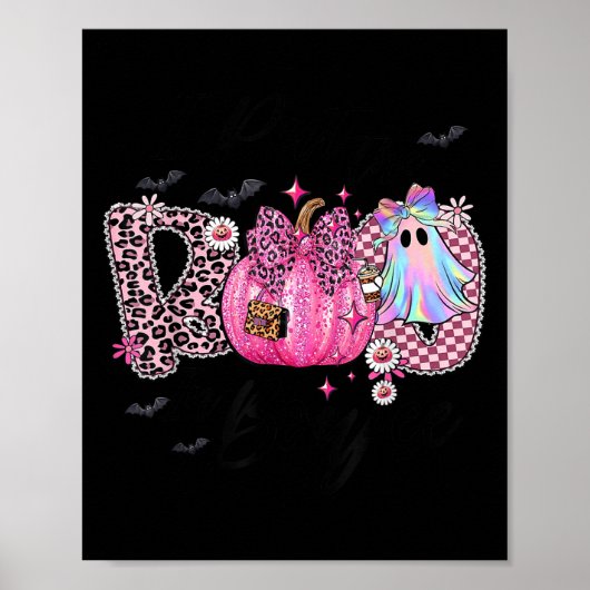 I Put The Boo In Boujee Funny Leopard Boujie Ghost Poster (Voorkant)