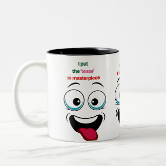 I Put the ‘Tease’ in Masterpiece Funny Cartoon Mug Tweekleurige Koffiemok