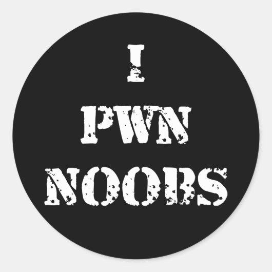 I Pwn Noobs Ronde Sticker (Voorkant)