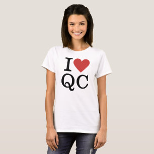 I ❤️ QC Kwaliteitscontrole voor Medewerkers CUSTOM T-shirt