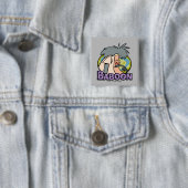 I.R. Baboon Character Badge Vierkante Button 5,1 Cm (In situ)