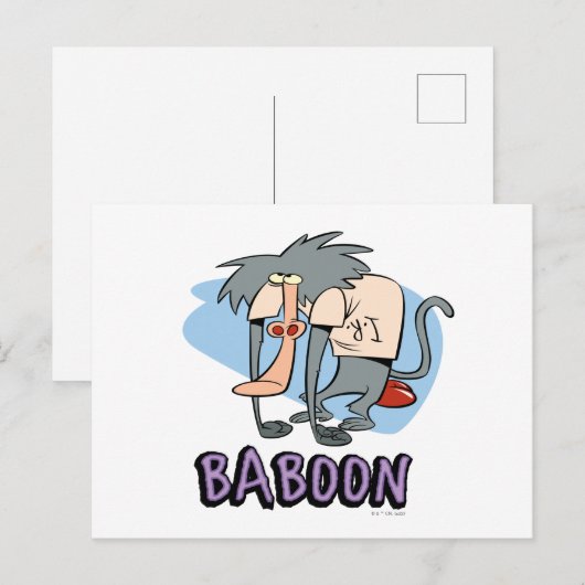 I.R. Baboon Character Graphic Briefkaart (Voorkant / Achterkant)