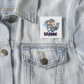 I.R. Baboon Character Graphic Vierkante Button 5,1 Cm (In situ)