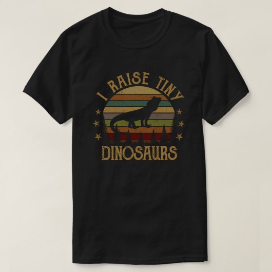 I Raise Tiny Dinosaur  Retro Bearded Dragon T-shirt (Design voorkant)