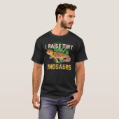I Raise Tiny Dinosaurs Funny Reptile Lizard Leopar T-shirt (Voorkant volledig)