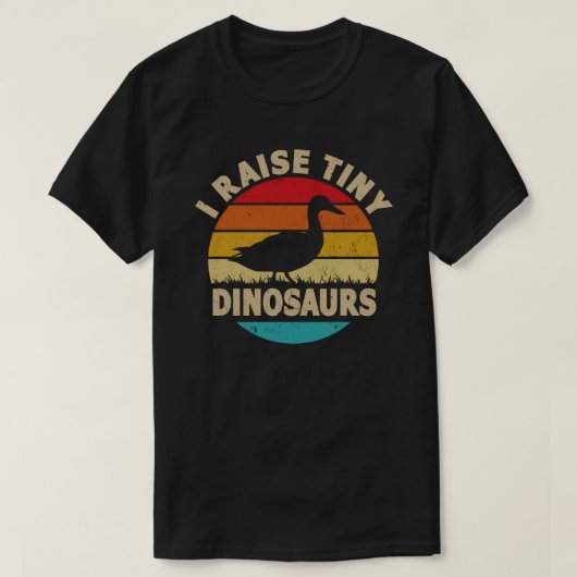 I Raise Tiny Dinosaurs  Retro Duck T-shirt (Design voorkant)