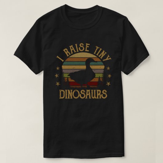 I Raise Tiny Dinosaurs  Retro Duck T-shirt (Design voorkant)