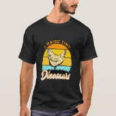 I Raise Tiny Dinosaurs Retro Sunset Chicken T-shirt (Voorkant)