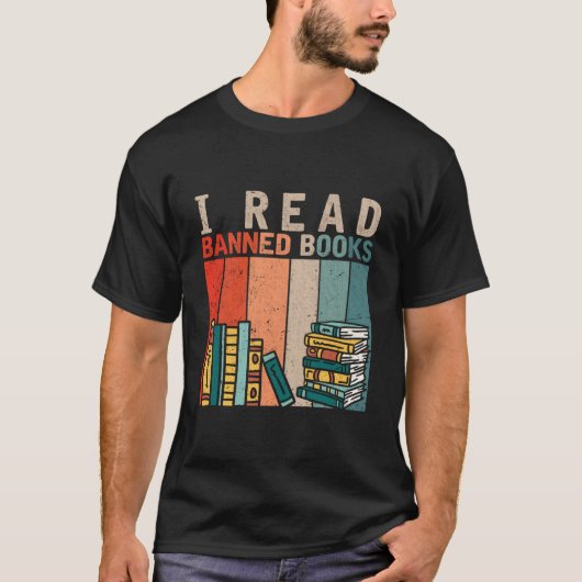 I Read Banned Books Reader Bookworm T-shirt (Voorkant)
