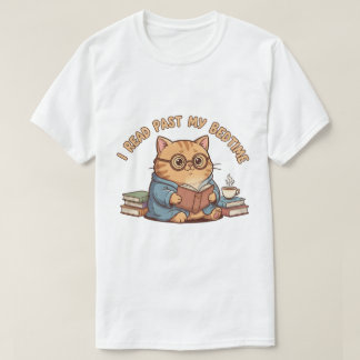 I Read Past My Bedtime Cute Reading Cat T-Shirt