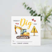 I Really Dig You | Valentines Day Class Feestdagenkaart (Staand voorkant)