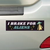 I REKE FOR ALIENS Cute UFO Spaceship Bumpersticker (Op auto)