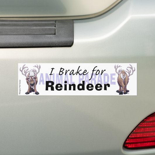 I Rem voor rendier Bumpersticker (Op auto)