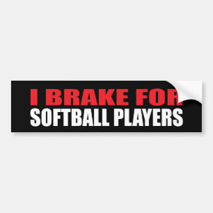 I Rem voor softbalspelers Bumpersticker