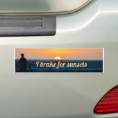 I rem voor zonsondergangen met bumpersticker (Op auto)