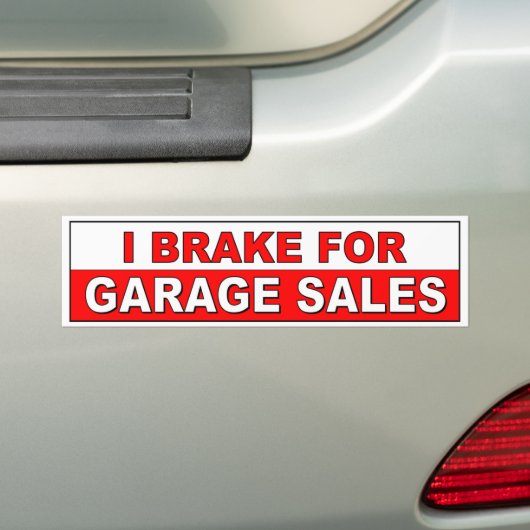 I remmen voor garageverkoop bumpersticker (Op auto)