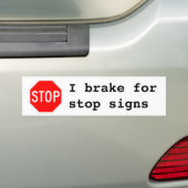 I remmen voor stopborden bumpersticker (Op auto)