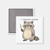 I Require Snacks Funny Mpy Raccoon Trash Meme Snac Magneet (Voorkant / Achterkant)