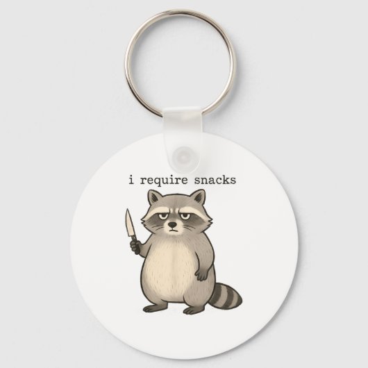 I Require Snacks Funny Mpy Raccoon Trash Meme Snac Sleutelhanger (Voorkant)
