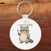 I Require Snacks Funny Mpy Raccoon Trash Meme Snac Sleutelhanger (Voorkant)