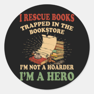 I Rescue Books in de boekwinkel I_M niet A Ronde Sticker
