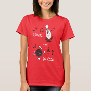I Rock and You Roll Bowling Ball and Pin HUMOR T-shirt