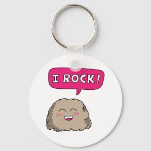 I Rock, Cute Cartoon Rock Humor Sleutelhanger