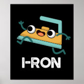 I-ron Funny Running Iron Pun Dark BG Poster (Voorkant)