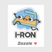 I-ron Funny Running Iron Pun Sticker (Vel)