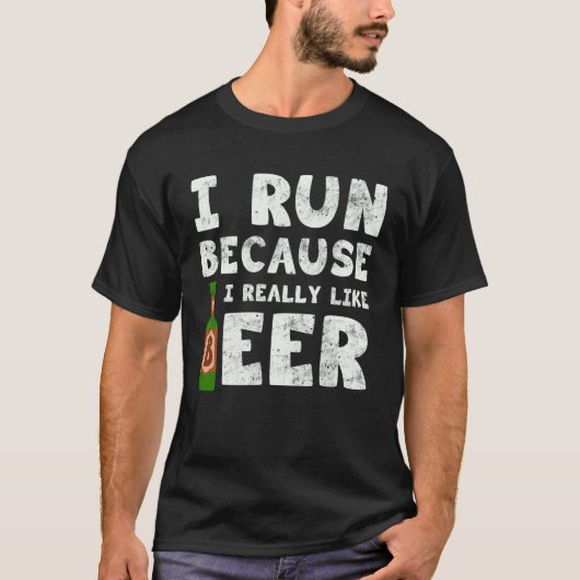 I Run Because I Really Like Beer   Beer  Sport T-shirt (Voorkant)