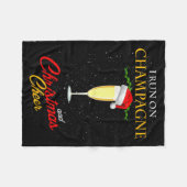 I Run On Champagne And Christmas Cheer Sparkling W Fleece Deken (Voorkant (Horizontaal))
