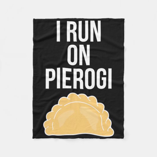 I Run On Pierogi Funny Ukrainian Polish Slavic Dum Fleece Deken (Voorkant)