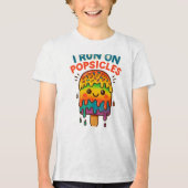 I Run On Popsicles – Kleurrijk Zomer T-Shirt voor (Voorkant)