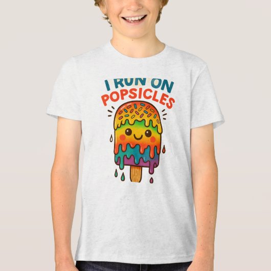 I Run On Popsicles – Kleurrijk Zomer T-Shirt voor  (Voorkant)