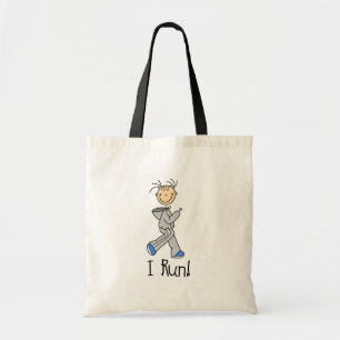I Run Stick Figuur Bag Tote Bag