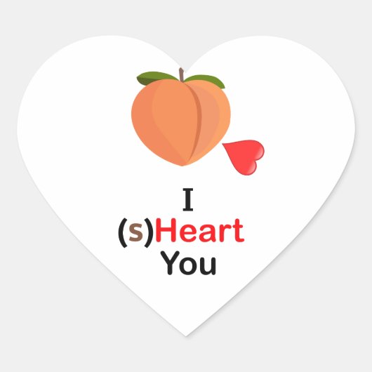 "I(s)Heart You" hartvormige Stickers (Voorkant)