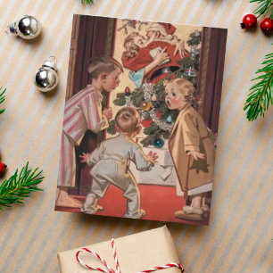 I saw Mommy Kissing Santa Claus Custom Vintage Feestdagen Kaart
