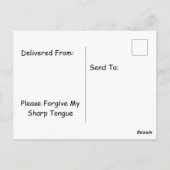 I Say Things That Sting Funny Wasp Apology Briefkaart (Achterkant)