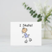 I Schaats - Meisje Rolschaatser Briefkaart (Staand voorkant)