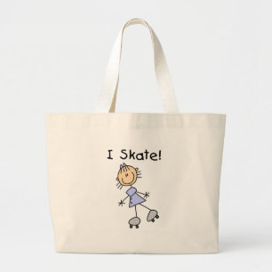 I Schaats Stick Figuur Girl Bag Grote Tote Bag
