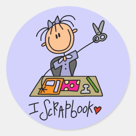 I Scrapbook T-shirts en geschenken Ronde Sticker (Voorkant)