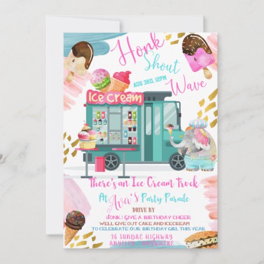 I-Scream Birthday Invitation Kaart (Voorkant)