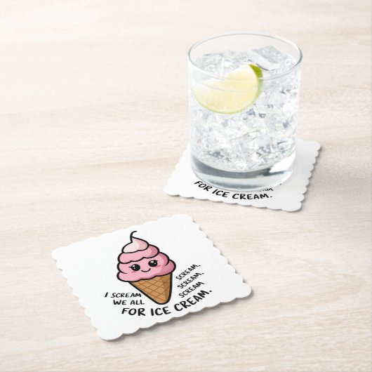 I Scream for Ice Cream Kartonnen Onderzetters (Insitu)