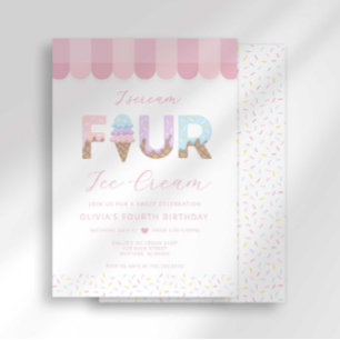 I Scream Four Ice Cream Verjaardag Kaart